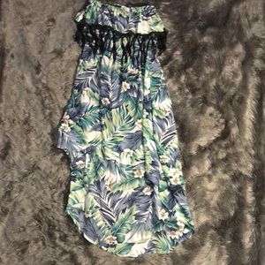 Floral print high low dress